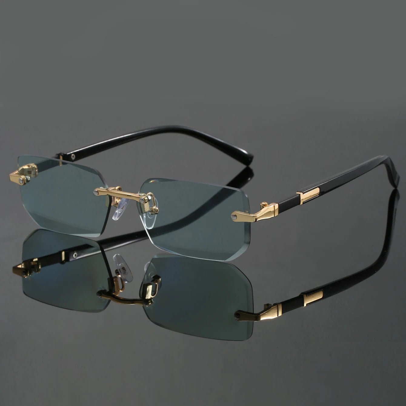 ALEJANDRO – Gafas de sol sin montura con bordes cortados y protección UV400