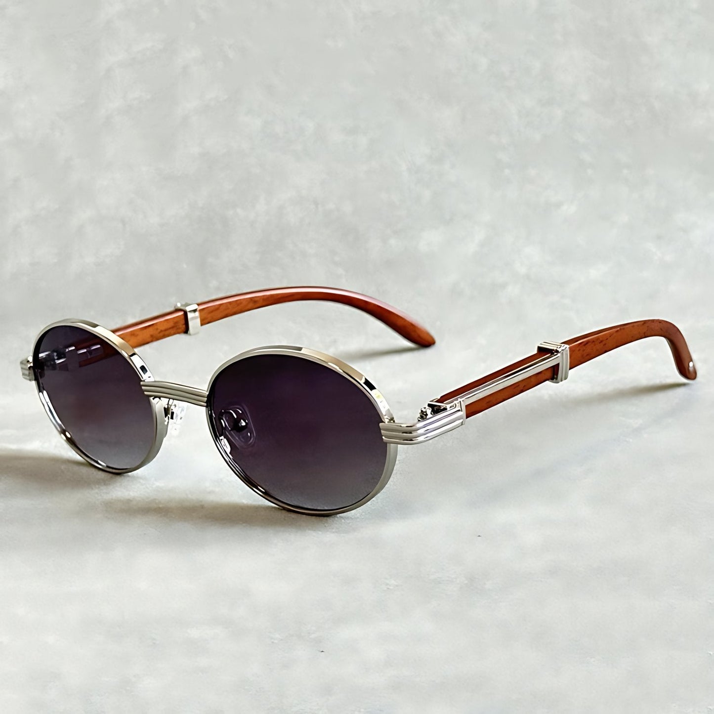 GUSTAVO – Gafas de sol de montura redonda dorada con protección UV400