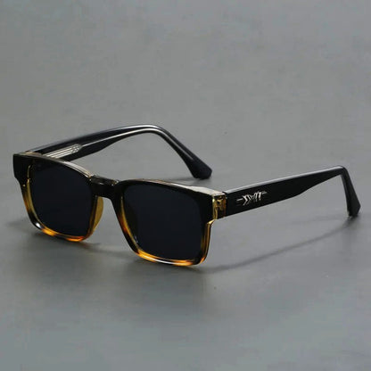 LEANDRO – Gafas de sol con montura cuadrada de acetato, lentes degradados y protección UV400