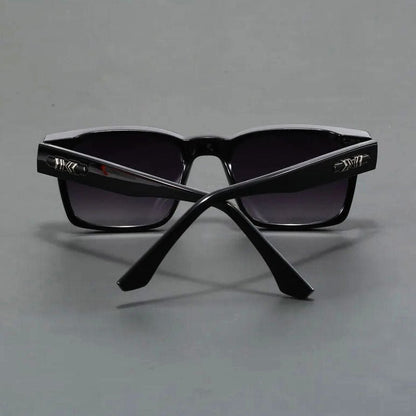 LEANDRO – Gafas de sol con montura cuadrada de acetato, lentes degradados y protección UV400