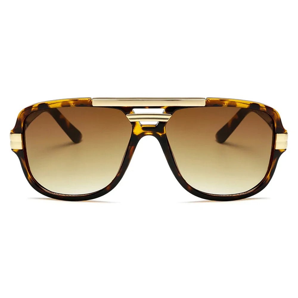 LEÓN – Gafas de sol tipo aviador cuadrado con montura de acetato y lentes degradados con protección UV400