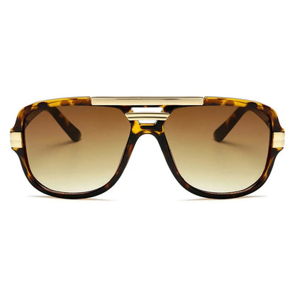 LEÓN – Gafas de sol tipo aviador cuadrado con montura de acetato y lentes degradados con protección UV400