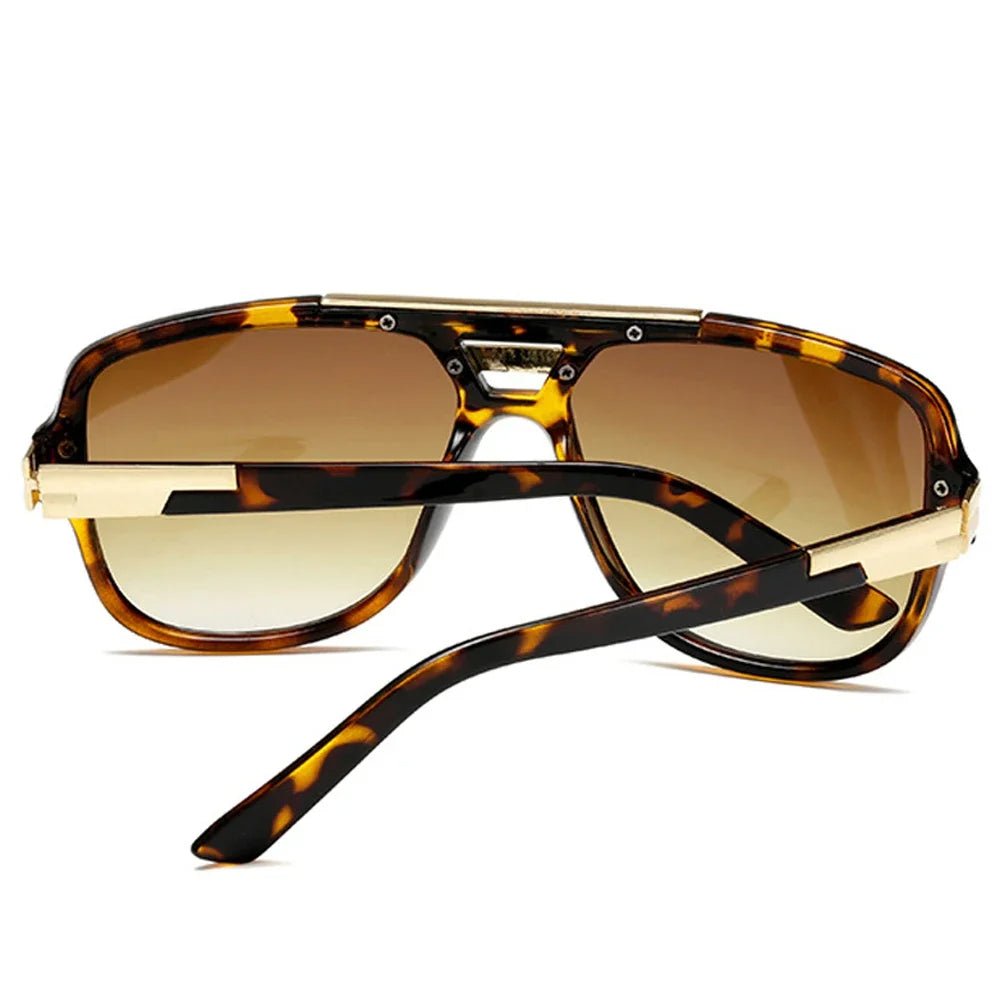 LEÓN – Gafas de sol tipo aviador cuadrado con montura de acetato y lentes degradados con protección UV400