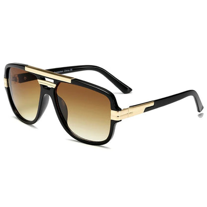 LEÓN – Gafas de sol tipo aviador cuadrado con montura de acetato y lentes degradados con protección UV400