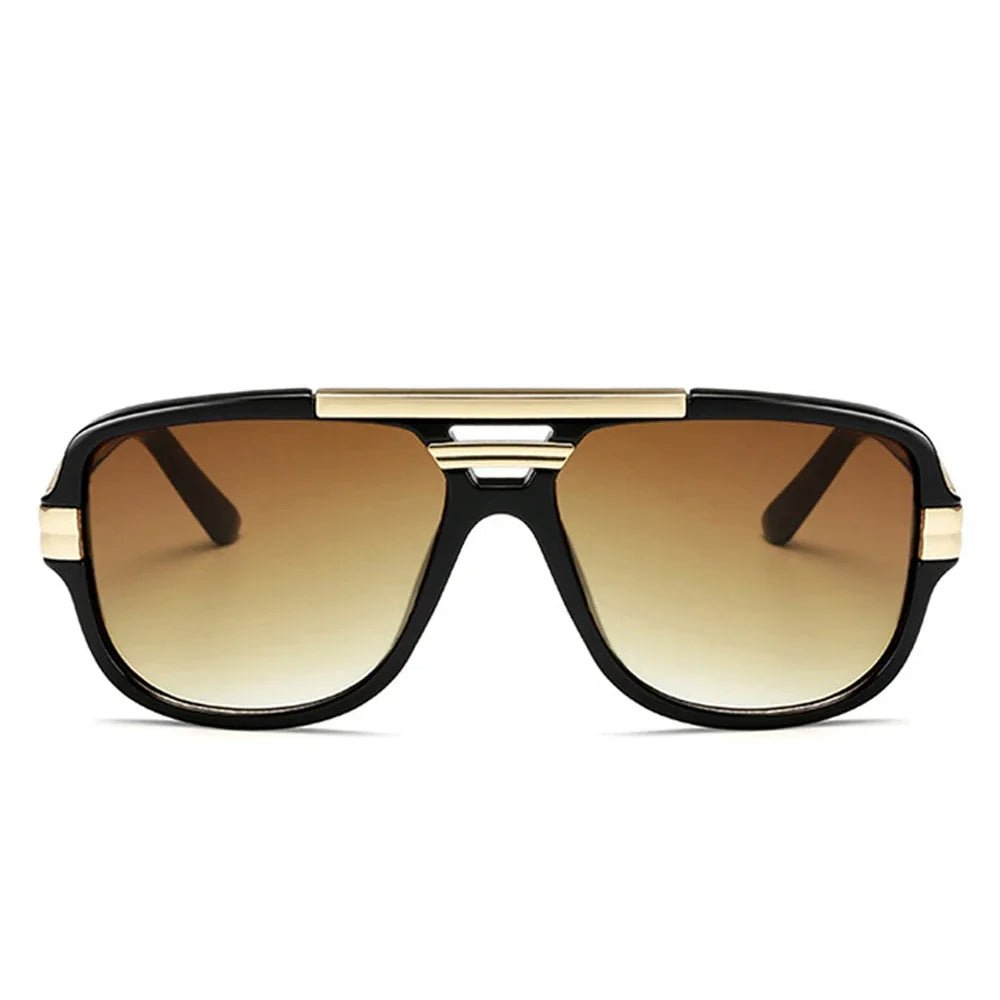LEÓN – Gafas de sol tipo aviador cuadrado con montura de acetato y lentes degradados con protección UV400