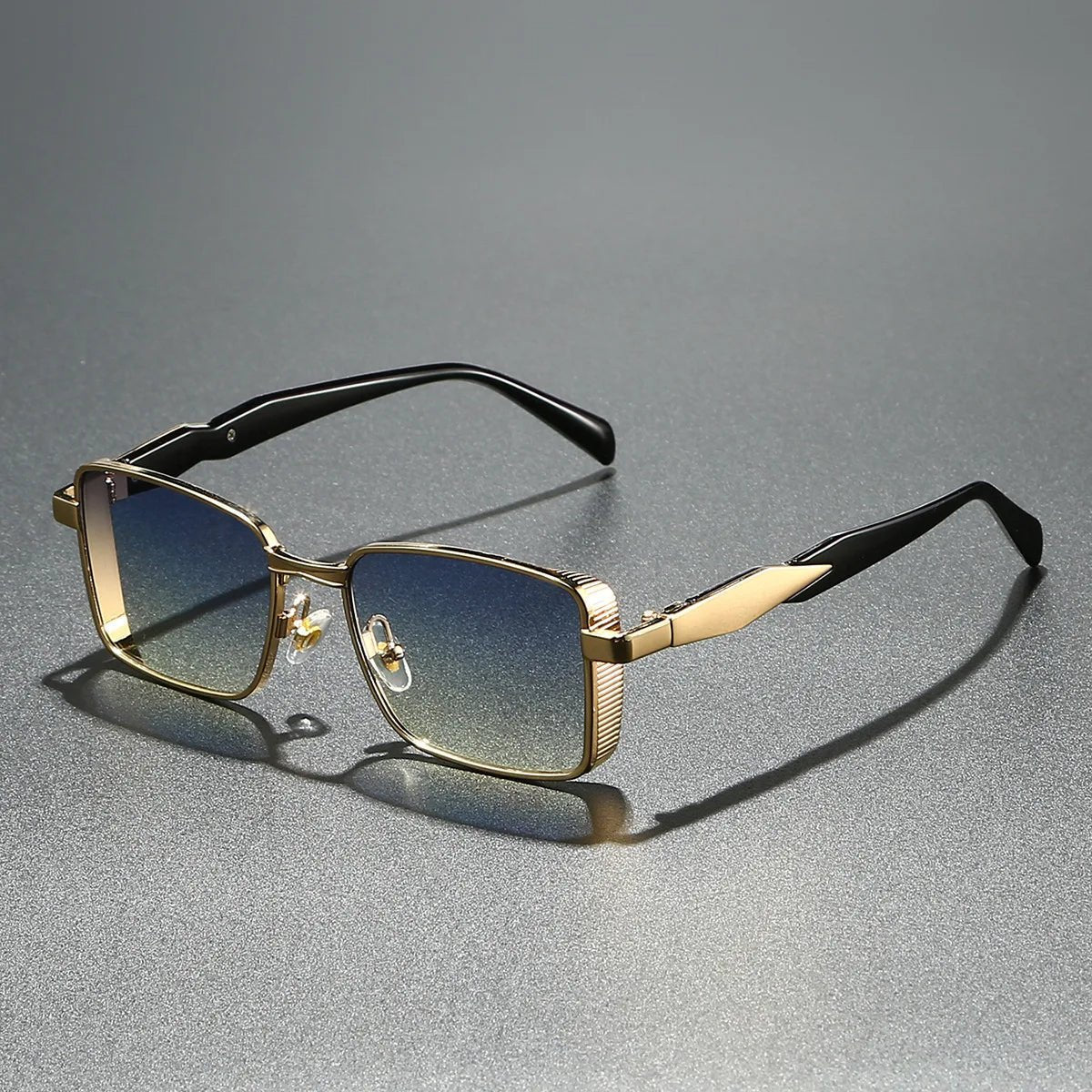 MARIO – Gafas de sol de montura cuadrada metálica con protección UV400