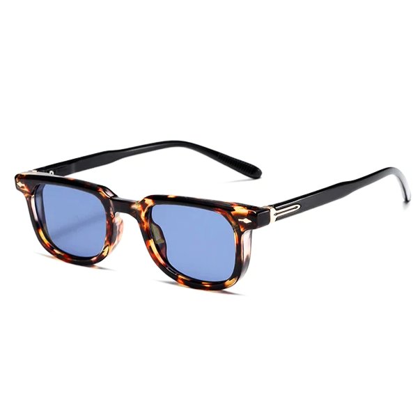 ROMEO – Gafas de sol con montura tortuga, lentes azul espejados y protección UV