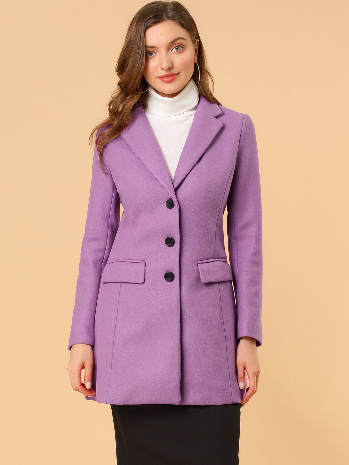Abrigo de invierno para mujer con solapa clásica – LIVARA