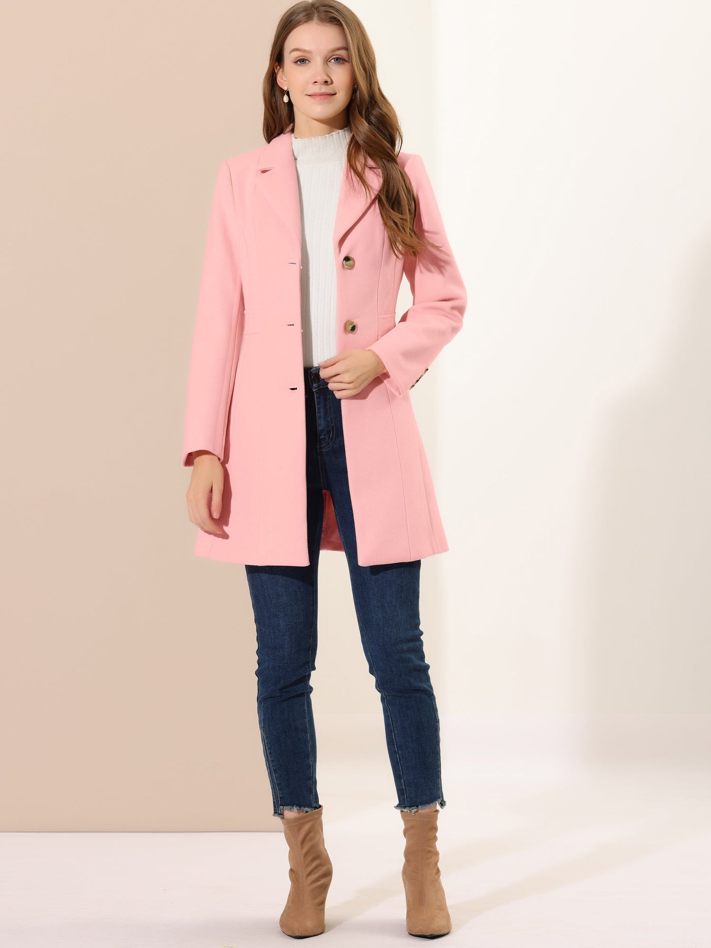 Abrigo largo de invierno para mujer con cierre de botones – ISABELÉA