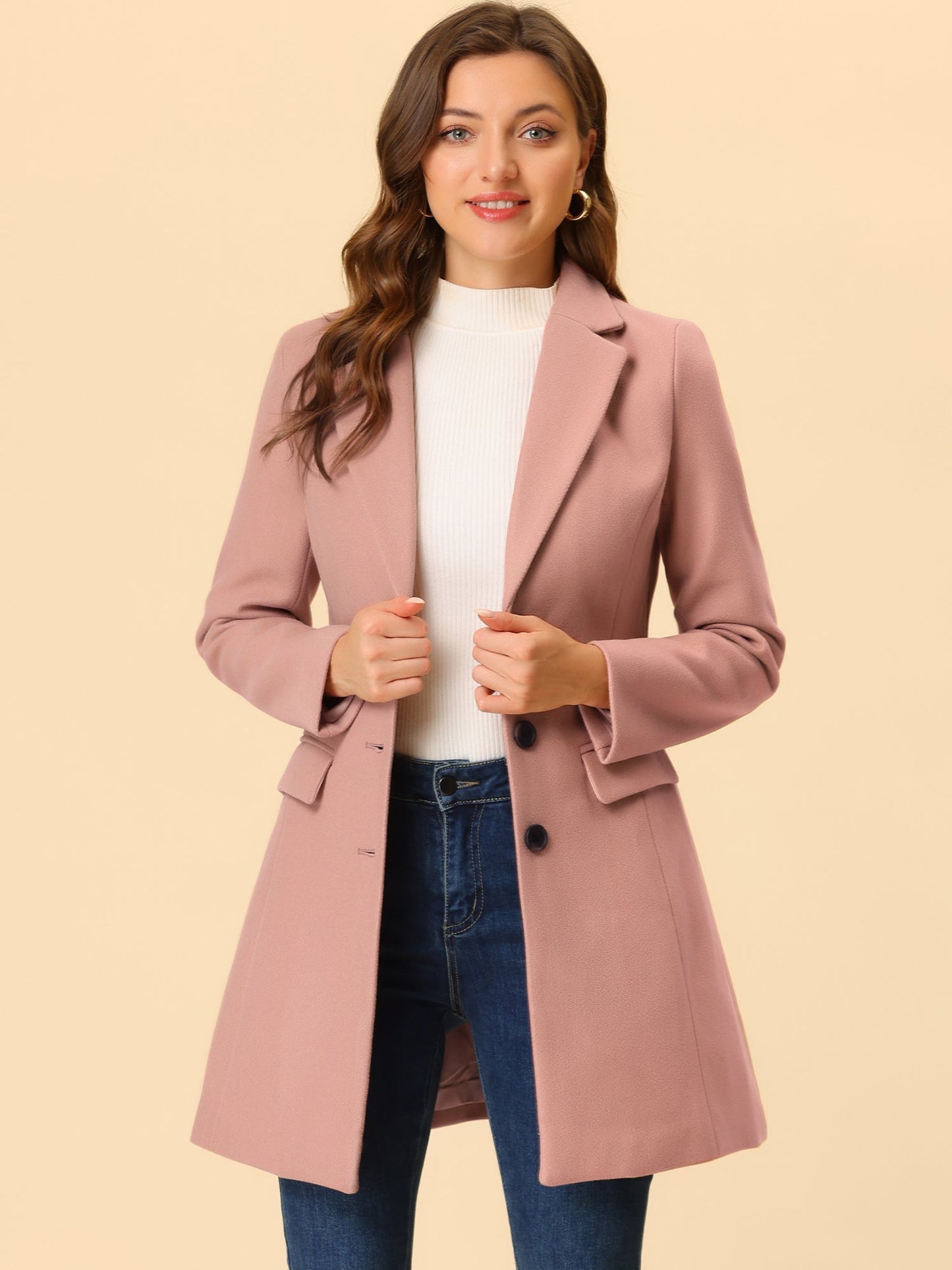 Abrigo de invierno para mujer con solapa clásica – LIVARA