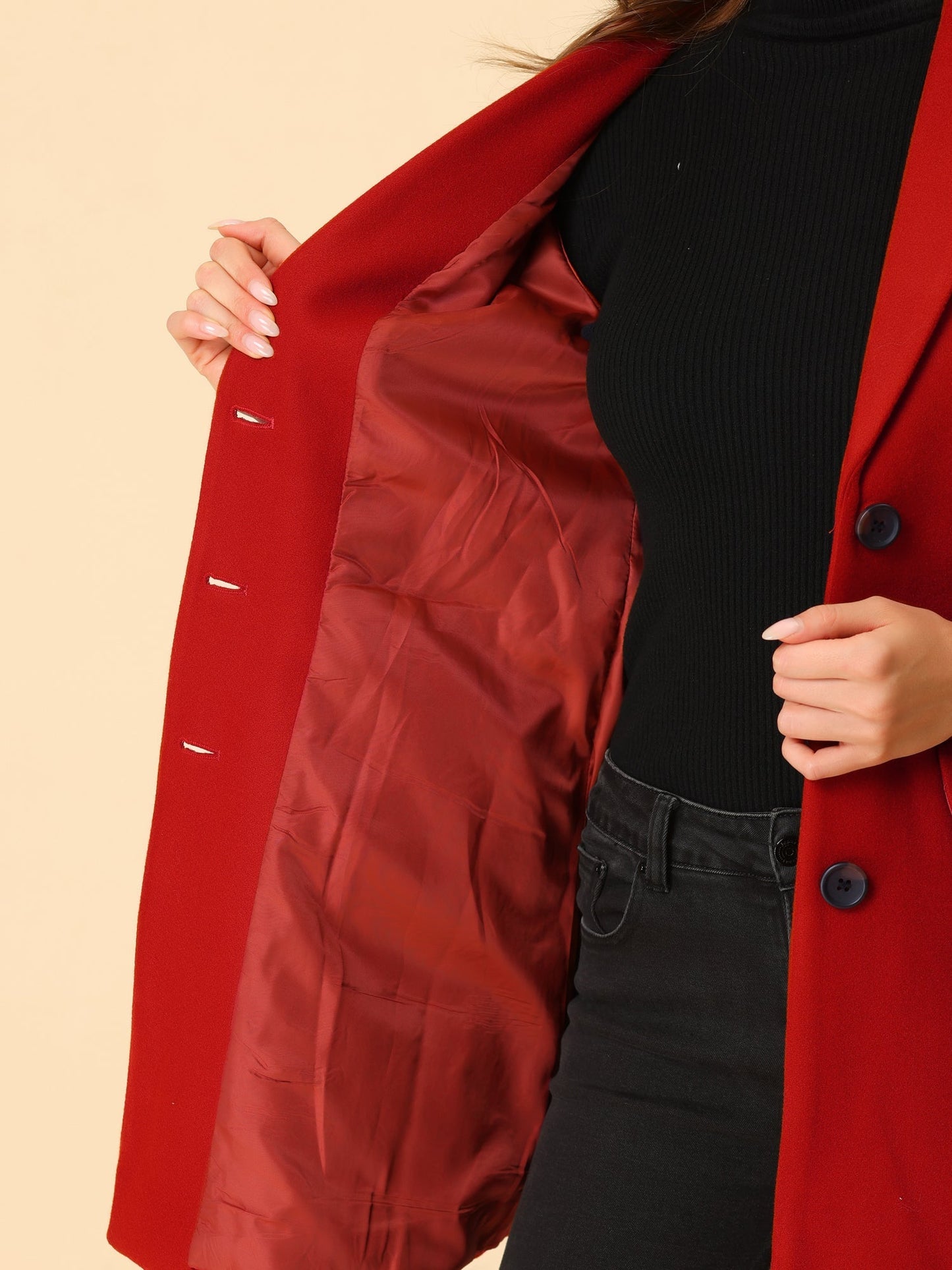 Abrigo de invierno para mujer con solapa clásica – LIVARA