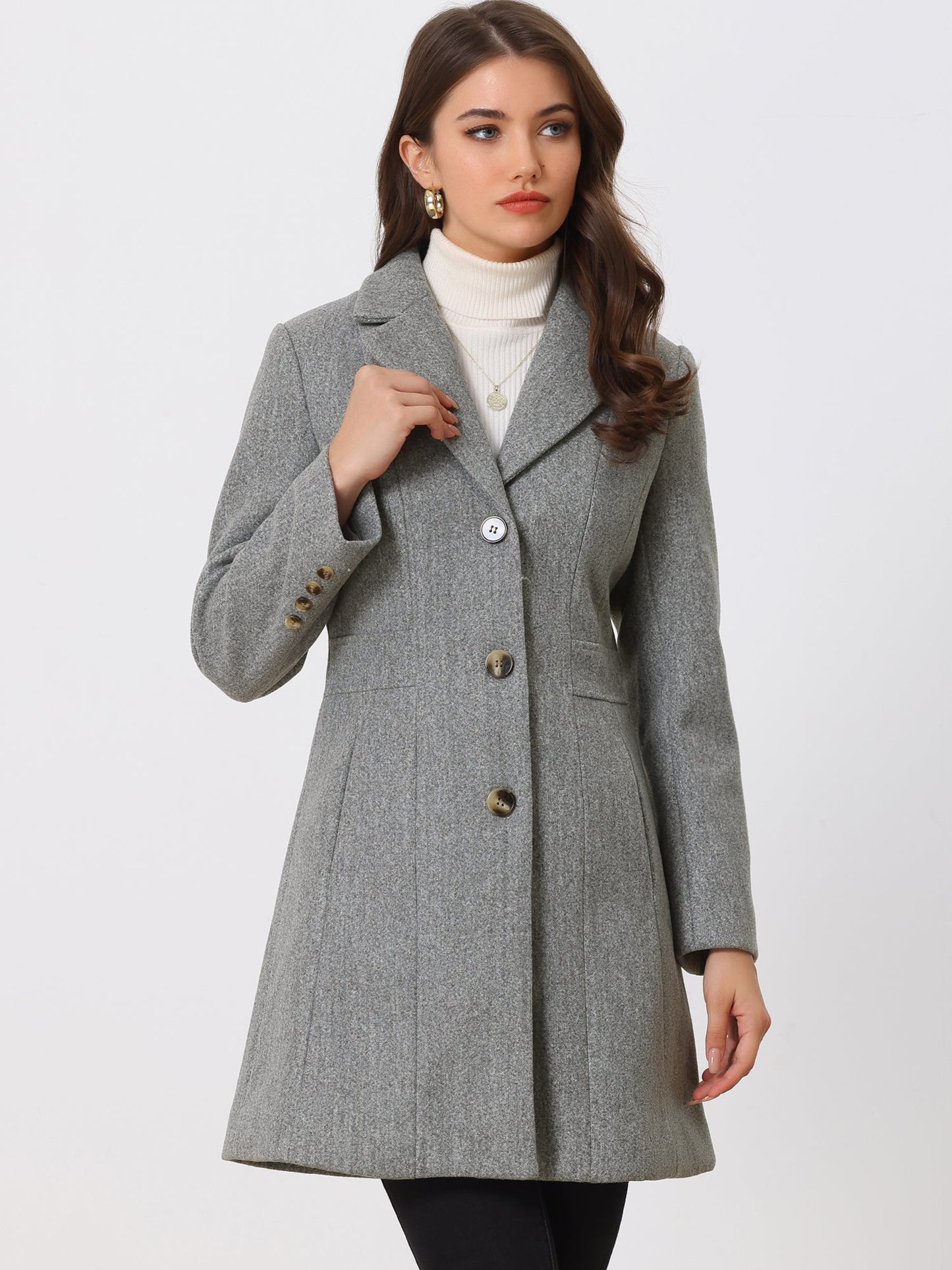 Abrigo largo de invierno para mujer con cierre de botones – ISABELÉA