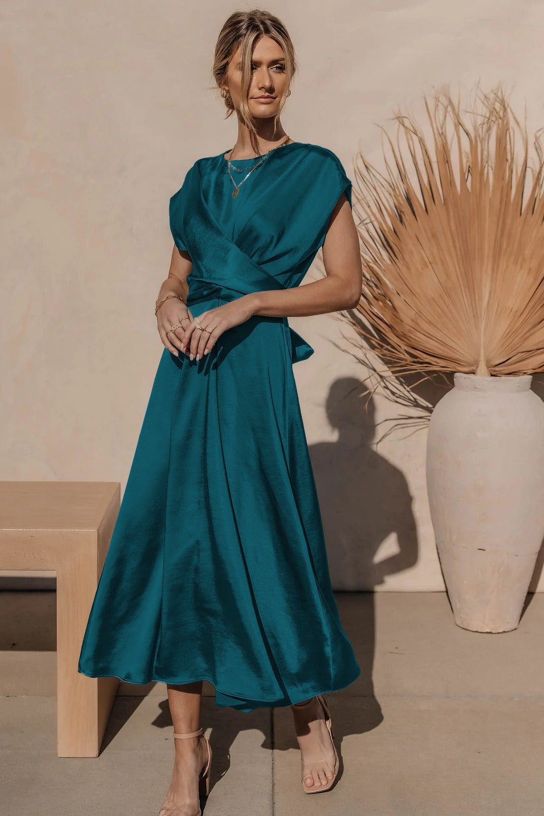 FELINE – Vestido de noche midi para mujer con diseño elegante
