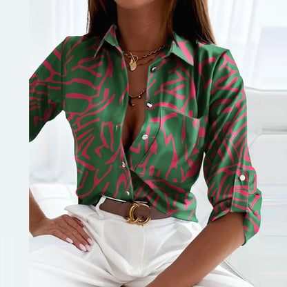 SMART – Blusa de mujer con cuello cruzado disponible en varios colores y estampados