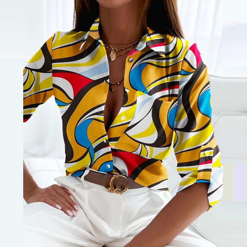 SMART – Blusa de mujer con cuello cruzado disponible en varios colores y estampados