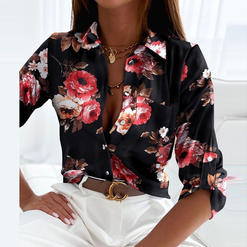 SMART – Blusa de mujer con cuello cruzado disponible en varios colores y estampados