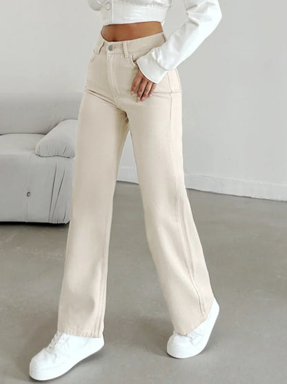 Selvara – Pantalón recto de talle alto elegante para mujer