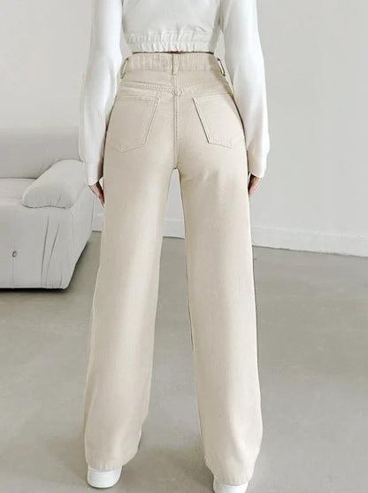Selvara – Pantalón recto de talle alto elegante para mujer