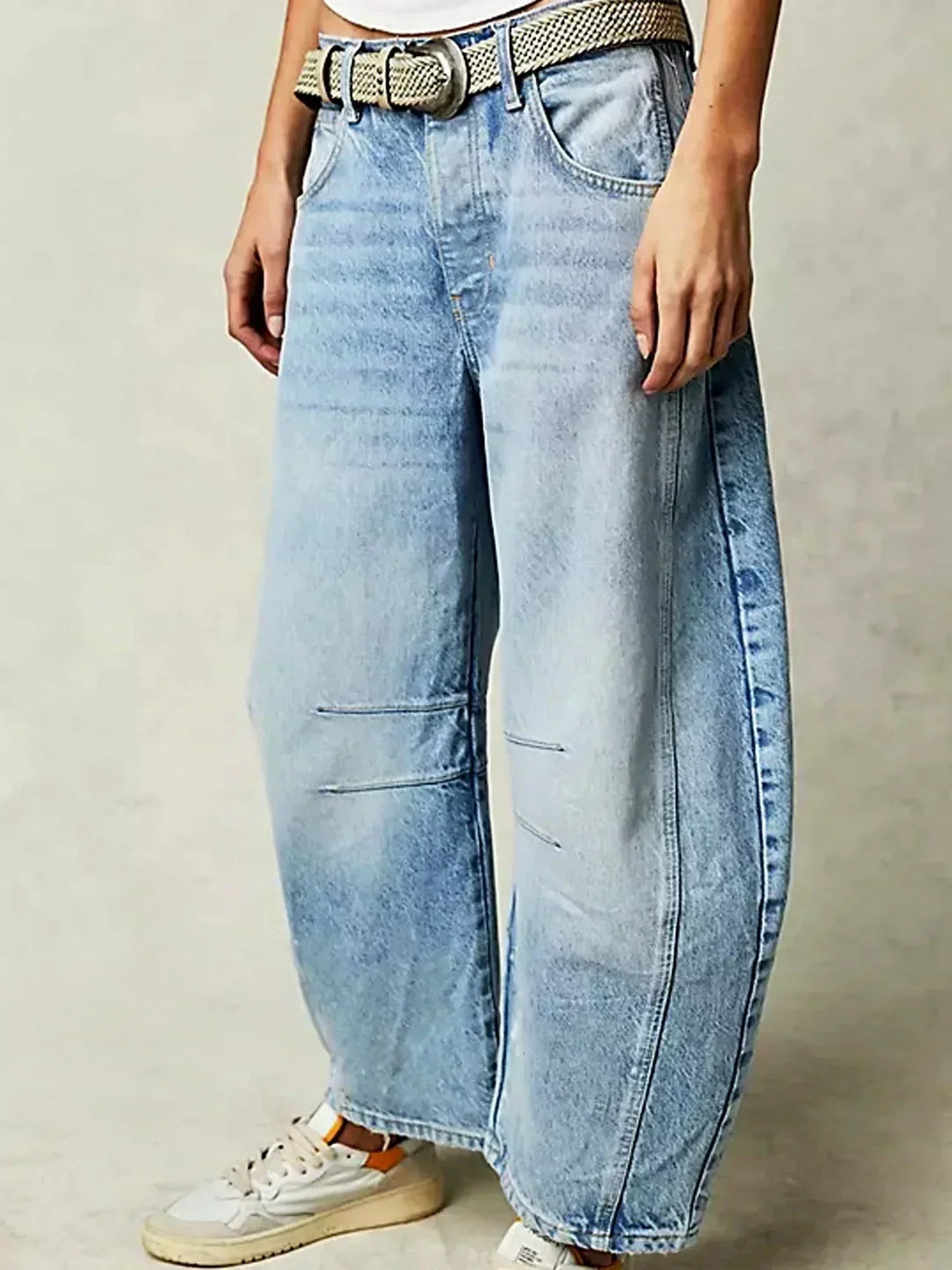 Feralia – Vaqueros de pierna ancha con estampado animal para mujer
