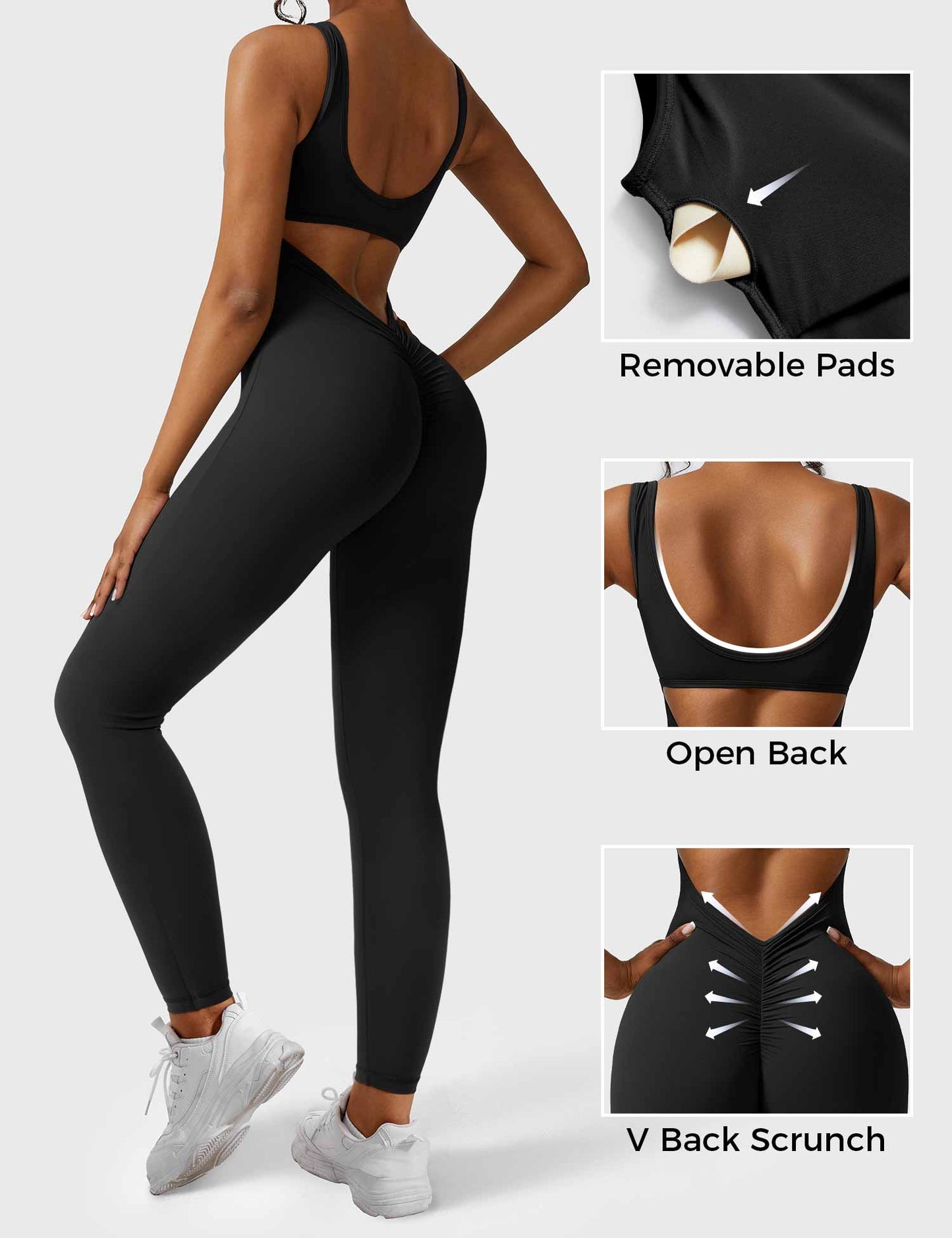 Elara – Mono elegante con espalda en V para mujer