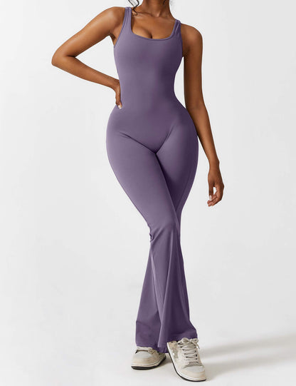 Lunaria – Mono con espalda en V y pierna acampanada para mujer