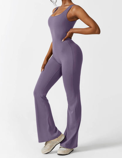 Lunaria – Mono con espalda en V y pierna acampanada para mujer