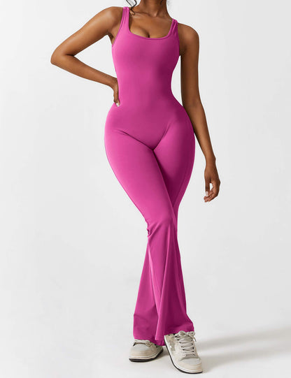 Lunaria – Mono con espalda en V y pierna acampanada para mujer