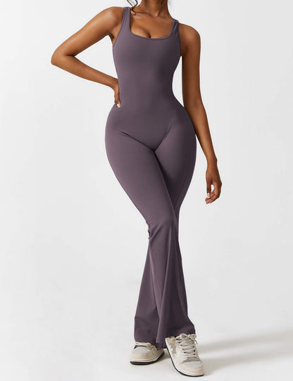 Lunaria – Mono con espalda en V y pierna acampanada para mujer