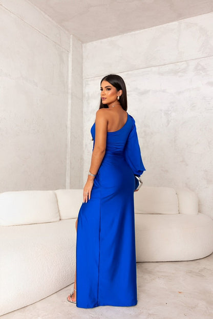 CLASSY – Vestido elegante de una sola manga con drapeado para mujer