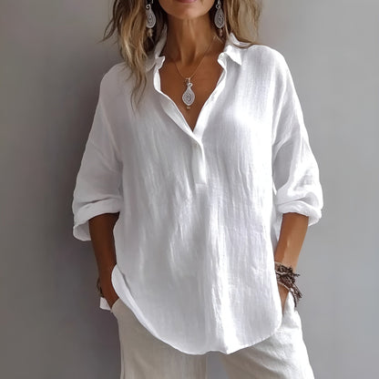 Cielo – Blusa fluida con cuello para mujer