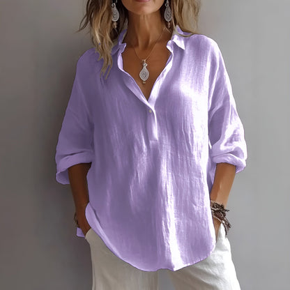 Cielo – Blusa fluida con cuello para mujer
